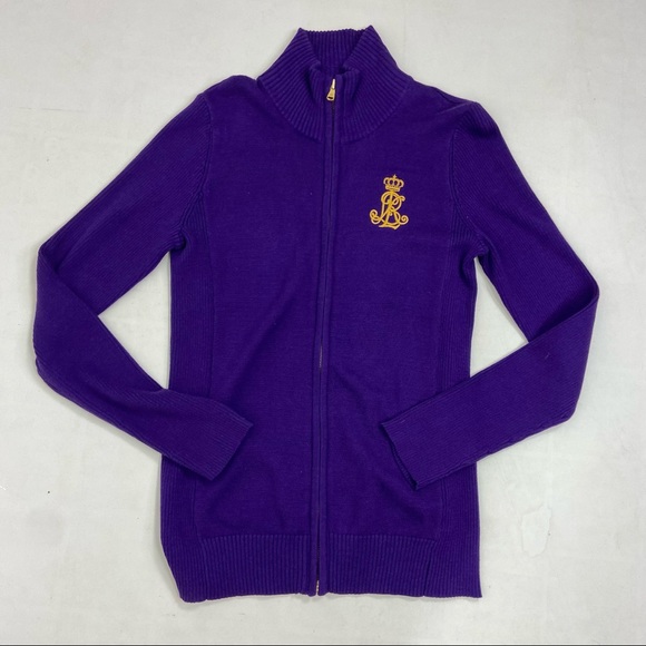 Lauren Ralph Lauren royal purple knit sweater Med - Picture 3 of 10
